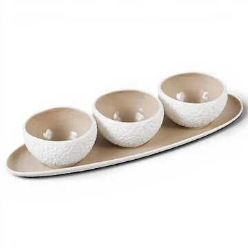 BRICARD BARLES STONE SCHÜSSEL SET | WEISS-TAUP 4-TEIL