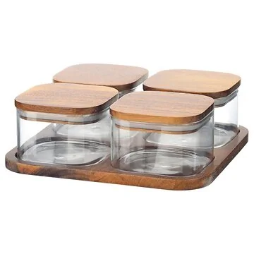 BRICARD ACACIA CONTAINERS SET 008A | 5-PIECE