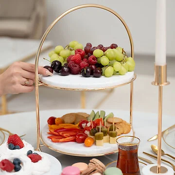 FUGURATO ELEGANCE SERVING STAND 22Y0410G | MARBLE - GOLD