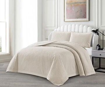 LAVELLA EZGI TAGESDECKE SET | 240X250 CM BEIGE 3-TEILIG