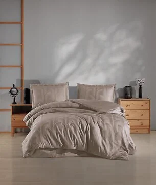LAVELLA SOFIA DUVET COVER SET SATIN | BEIGE 200X220 CM 4-PC