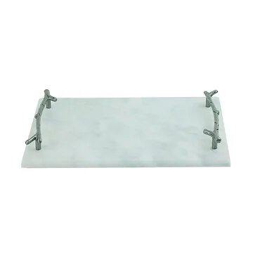 FUGURATO SERVING TRAY MARBLE 1402 | GREY - SILVER