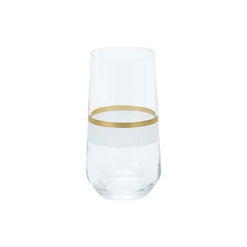 BRICARD LINES LONGDRINKGLÄSER SET | WEISS-GOLD 6-TEILIG
