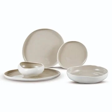 BRICARD BARLES DINNER SET | WIT-TAUPE 25-DELIG