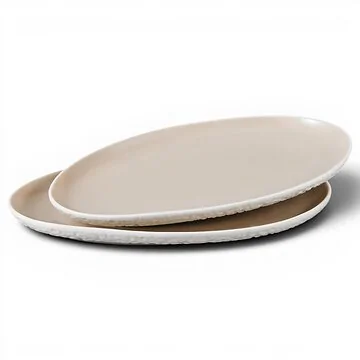 BRICARD BARLES STONE SCHALENSET | 23X14X2 CM WIT-TAUPE 2-DLG