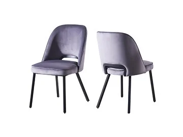 PESARO DINING CHAIR MATT BLACK | GREY FABRIC MJ11-71
