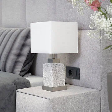 LUMCI CATERINE TISCHLAMPE | SILBER-HELLGRAU 23X23X46 CM