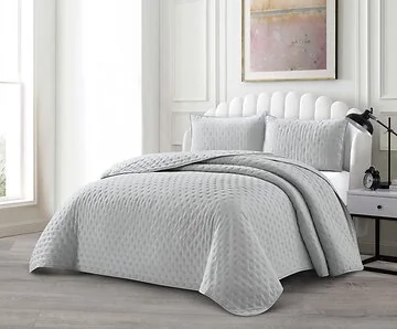 LAVELLA DEREN TAGESDECKE SET | 240X250 CM GRAU 3-TEILIG