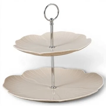 BRICARD FLORANGE ETAGÈRE 2-LAYER | TAUPE Ø20-27 CM