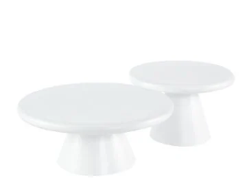 BOBBIO COFFEE TABLE WHITE | Ø90X40 CM WHITE 2-PIECE
