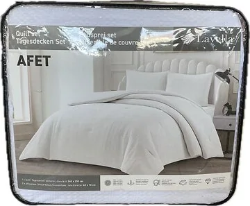 LAVELLA AFET TAGESDECKE SET | 240X250 CM WEIß 3-TEILIG