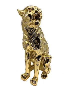DECORATIE CNR11495 LEOPARD | 53 CM GOUD