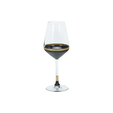 BRICARD LINES WINE GLASSES SET | BLACK-GOLD 6-PIECE