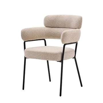 AREZZO EETKAMERSTOEL ZWART | CREME STOF Q52-02