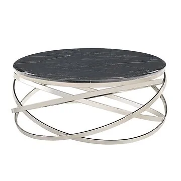 TRENTO SALONTAFEL | Ø100X42CM ZWART MARMER 1022