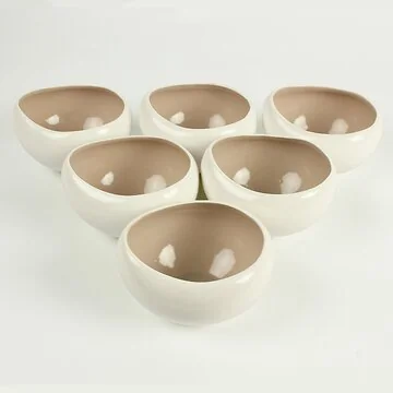 BRICARD BARLES BOWL | WIT-TAUPE Ø12,2X11,5X7,6 CM