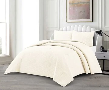 LAVELLA ALARA TAGESDECKE SET | 240X250 CM CREME 3-TEILIG