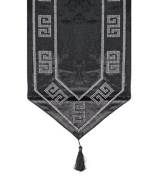 Tafelkleed Black Silver Diamond 180x33cm
