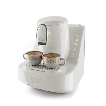 ARZUM OKKA ELITE TURKISH COFFEE MACHINE | WHITE-CHROME