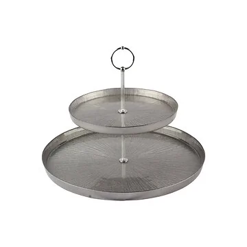 BRICARD REXY SERVING STAND 2-LAYER | 21 - 32 CM DARK SILVER
