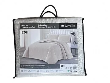 LAVELLA EZGI TAGESDECKE SET | 240X250 CM BEIGE 3-TEILIG