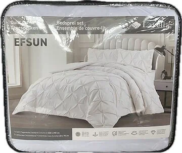 LAVELLA EFSUN TAGESDECKE SET | 240X250 CM WEIß 3-TEILIG