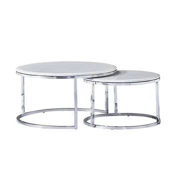 MESSINA SALONTAFEL | Ø80X42 CM MARMER 576-1 2-DELIG