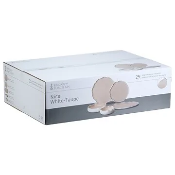 BRICARD NICE TABLEWARE SET | WHITE-TAUPE 25-PIECE