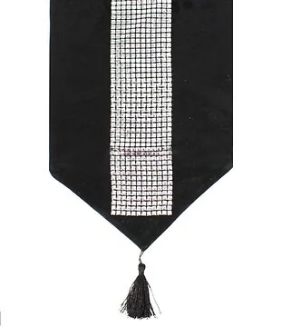 Tafelkleed Diamond Black 180x33cm
