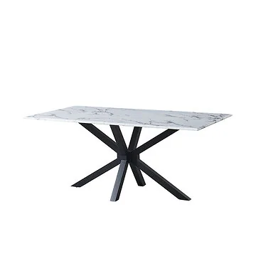 TERNI EETTAFEL MAT ZWART | 180X100X76 CM MARMER 757-1
