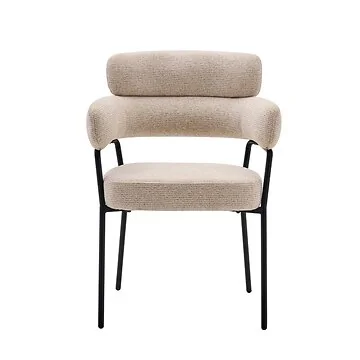 AREZZO EETKAMERSTOEL ZWART | CREME STOF Q52-02