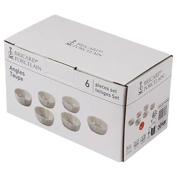 BRICARD ANGLES BOWL SET | Ø8,7X4,3 CM TAUPE 6-PIECES