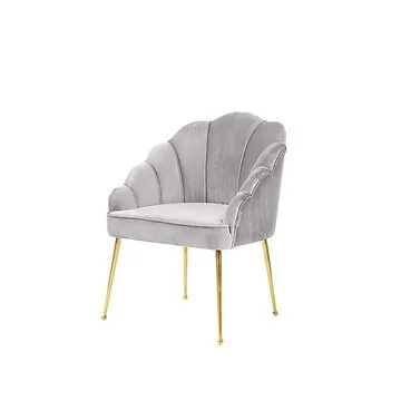 EMILLIA FAUTEUIL GOUD | LICHTGRIJS STOF MJ11-67