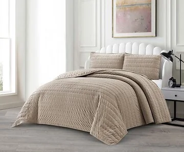 LAVELLA BADE TAGESDECKE SET | 240X250 CM BRAUN 3-TEILIG