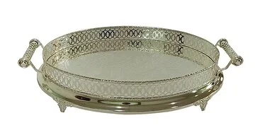 FUGURATO PRÄSENTIERBRETT 803 OVAL | SILBER 61X38X12 CM