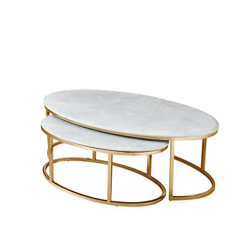 MARSALA COFFEE TABLE SET GOLD | 130X70X42 CM MARBLE 928