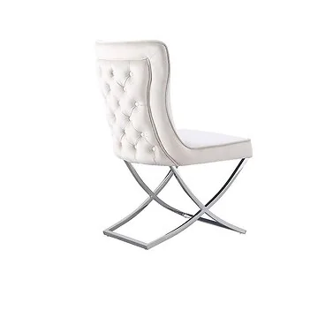 ANDRIA EETKAMERSTOEL | CREME STOF VELU01A