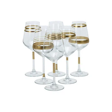BRICARD LINES WIJNGLAZEN SET | GOUD 6-DELIG