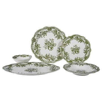 BRICARD FLEURY GESCHIRR SET | GRÜN 25-TEILIG