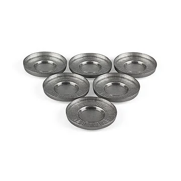BRICARD REXY TEE-TELLERSET | 12 CM DUNKELSILBER 6 TEILIG