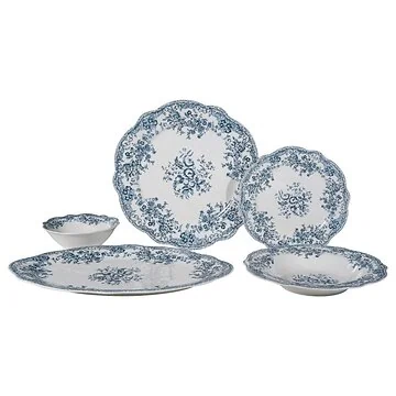 BRICARD FLEURY GESCHIRR SET | BLAU 25-TEILIG