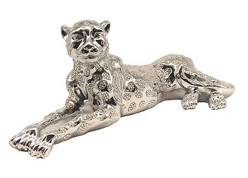 DECORATIE CNR1489 LEOPARD | 57 CM ZILVER