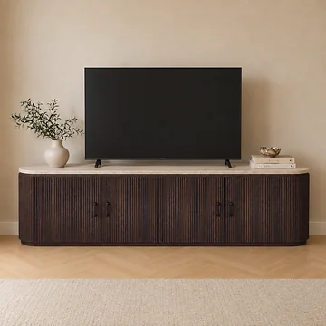 PATERNO TV STAND BROWN | 200X40X55 CM TRAVERTINE