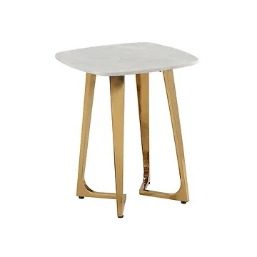 BARI BIJZETTAFEL GOUD 50*50*55CM MARMER 928