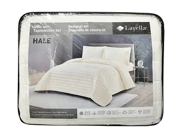 LAVELLA HALE TAGESDECKE SET | 260X240 CM WEIß 3-TEILIG