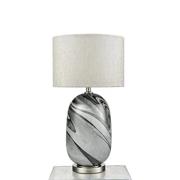 LUMCI DELPHINE TISCHLAMPE | SILBER-GRAU Ø38X72 CM