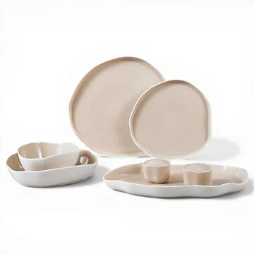 BRICARD BONNES DINNER SET | WIT-TAUPE 27-DELIG