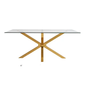 TERNI EETTAFEL GOUD | 180X100X76 CM TRANSPARANT