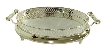 FUGURATO PRÄSENTIERBRETT 804 OVAL | SILBER 56X34X12 CM