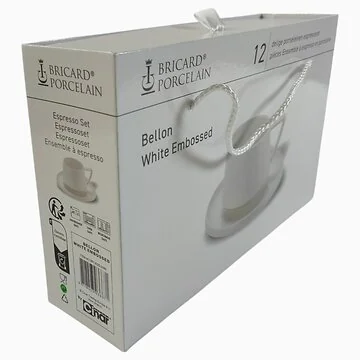 BRICARD BELLON ESPRESSO SET | WHITE EMBOSSED 12-PIECE